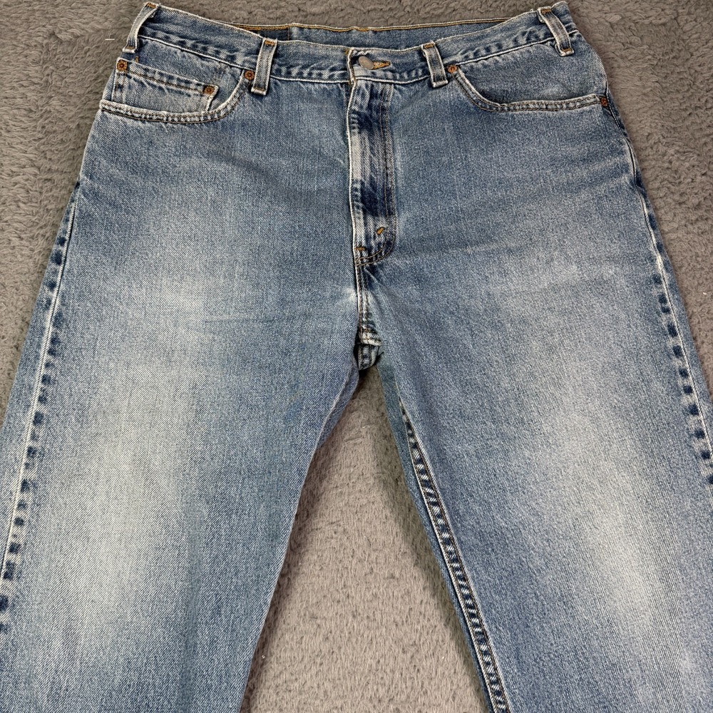 Vintage Levis Jeans Mens 36x32 Blue Faded Denim 505 Regular Straight USA 90s 80s